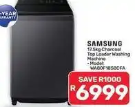 Pick n Pay Hypermarket Samsung - 17.5kg charcoal top loader washing machine wa80f18s8cfa offer