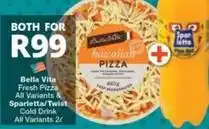 Checkers Spar - bella vita fresh pizza & letta/twist cold drink offer
