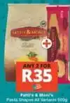 Checkers Pasta shapes offer