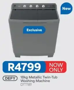 OK Furniture DEFY 18kg Metallic Twin-Tub Washing Machine offer