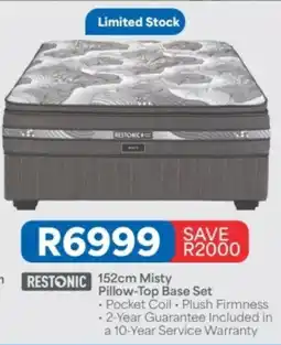 OK Furniture RESTONIC 152cm Misty Pillow-Top Base Set offer