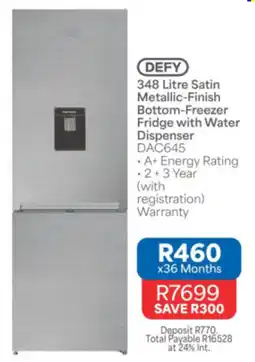 OK Furniture Defy Satin Metallic-Finish Bottom-Freezer Fridge with Water Dispenser offer