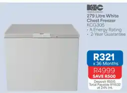 OK Furniture KIC White Chest Freezer offer