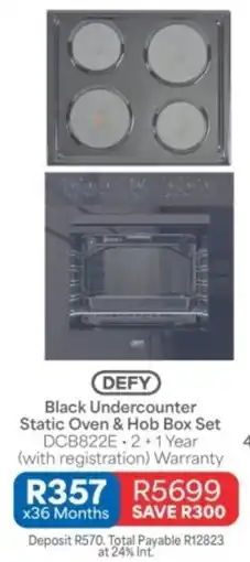 OK Furniture Defy Black Undercounter Static Oven & Hob Box Set offer