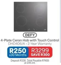 OK Furniture Defy 4-Plate Ceran Hob with Touch Control offer