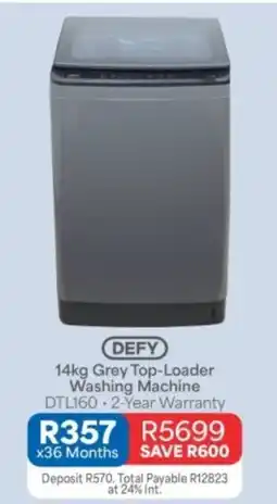 OK Furniture Defy Grey Top-Loader Washing Machine offer