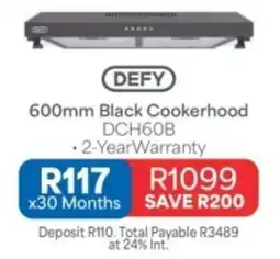 OK Furniture DEFY 600mm Black Cookerhood DCH60B offer