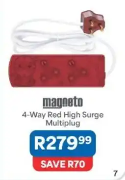 OK Furniture magneto 4-Way Red High Surge Multiplug offer