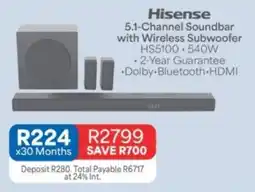 OK Furniture Hisense 5.1-Channel Soundbar with Wireless Subwoofer offer