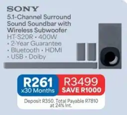 OK Furniture Sony 5.1-Channel Surround Sound Soundbar with Wireless Subwoofer offer