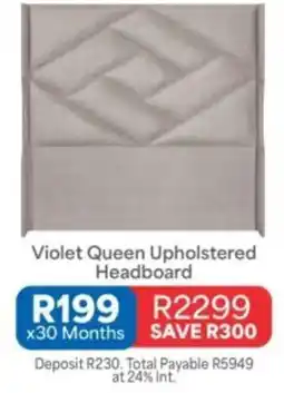 OK Furniture Violet Queen Upholstered Headboard offer
