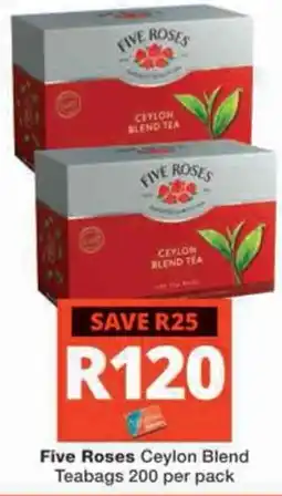 Checkers Hyper Five Roses Ceylon Blend Teabags offer