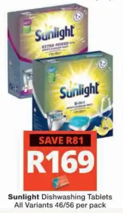Checkers Hyper Sunlight Dishwashing Tablets offer