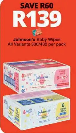 Checkers Hyper Johnson's Baby Wipes offer