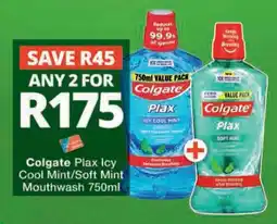Checkers Hyper Colgate Plax Icy Cool Mint/Soft Mint Mouthwash offer