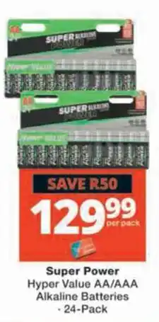 Checkers Hyper Super Power Hyper Value AA/AAA Alkaline Batteries offer