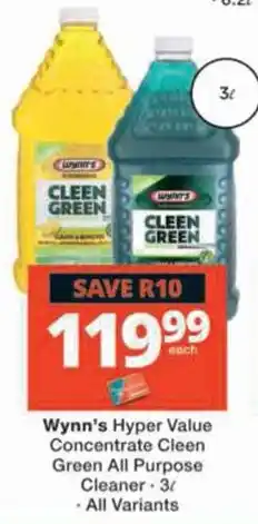 Checkers Hyper Wynn's Hyper Value Concentrate Clean Green All Purpose Cleaner offer