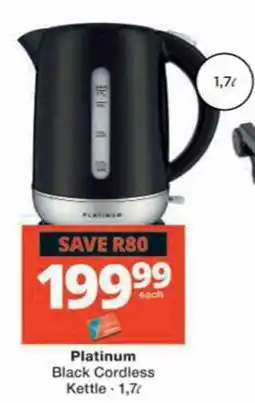 Checkers Hyper Platinum Black Cordless Kettle offer