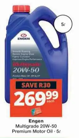 Checkers Hyper Engen Multigrade 20W-50 Premium Motor Oil offer