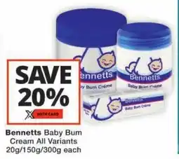 Checkers Bennetts Baby Bum Cream offer