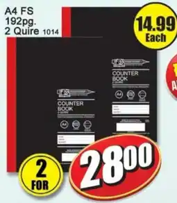 A5 Cash & Carry A4 FS 192pg 2 Quire Counter Book offer
