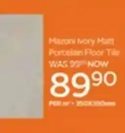 CTM Mazoni Ivory Matt Porcelain Floor Tile offer