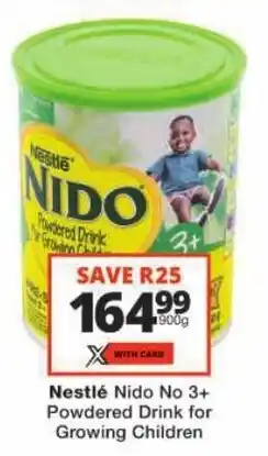Checkers Nestlé Nido No 3+ Powdered Drink for Growing Children offer
