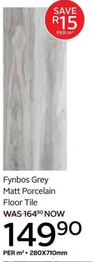 CTM Fynbos Grey Matt Porcelain Floor Tile offer