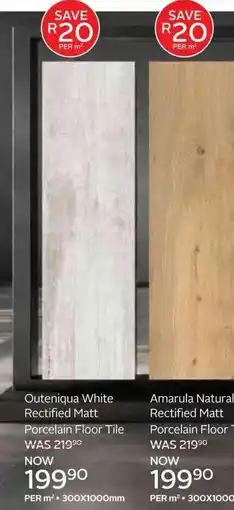 CTM Outeniqua White Rectified Matt Porcelain Floor Tile offer