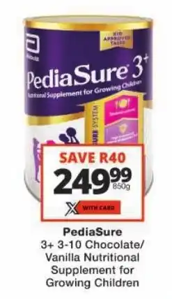 Checkers PediaSure 3+ Nutritional Supplement for Growing Children offer