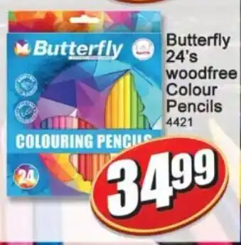 Butterfly 24's woodfree Colour Pencils