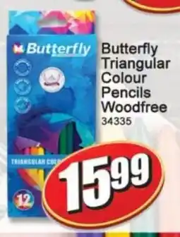 A5 Cash & Carry Butterfly Triangular Colour Pencils Woodfree offer