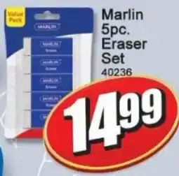 A5 Cash & Carry Marlin 5pc. Eraser Set offer