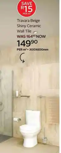 CTM Travara Beige Shiny Ceramic Wall Tile offer