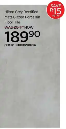 CTM Hilton Grey Rectified Matt Glazed Porcelain Floor Tile offer