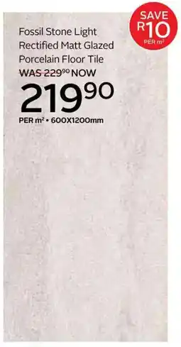 CTM Fossil Stone Light Rectified Matt Glazed Porcelain Floor Tile offer
