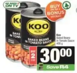 KwikSpar Koo Baked Beans in Tomato Sauce offer