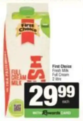KwikSpar First Choice Fresh Milk Full Cream offer