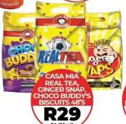 1UP Casa Mia Real Tea, Ginger Snap, Choco Buddy's Biscuits offer
