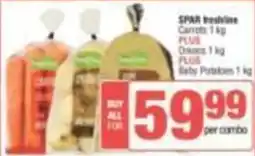 KwikSpar SPAR freshline Carrots Onions Baby Potatoes offer
