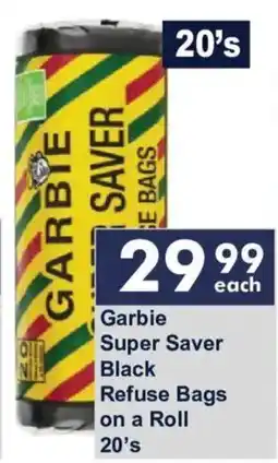 President Hyper Garbie Super Saver Black Refuse Bags on a Roll offer