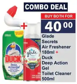 President Hyper Glade Secrets Air Freshener + Duck Deep Action Gel Toilet Cleaner offer