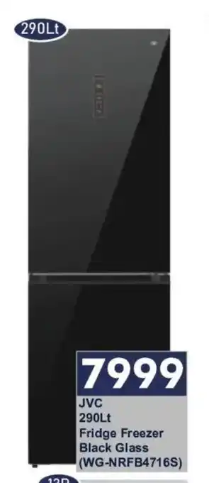 President Hyper JVC Fridge Freezer Black Glass offer