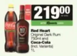 KwikSpar Red Heart Original Dark Rum and Coca-Cola offer