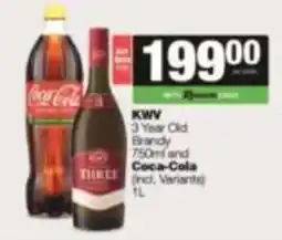KwikSpar KWV 3 Year Old Brandy and Coca-Cola offer