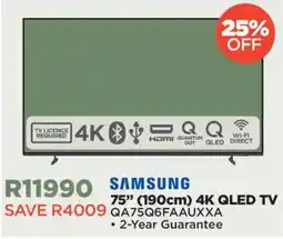 House & Home SAMSUNG 75" (190cm) 4K QLED TV offer
