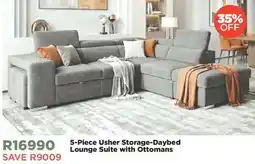 House & Home 5-Piece Usher Storage-Daybed Lounge Suite with Ottomans offer