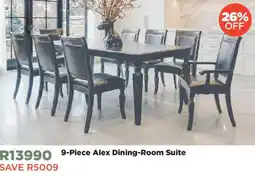 House & Home 9-Piece Alex Dining-Room Suite offer
