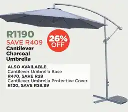 House & Home Cantilever Charcoal Umbrella offer