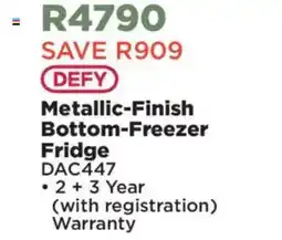 House & Home DEFY Metallic-Finish Bottom-Freezer Fridge DAC447 offer